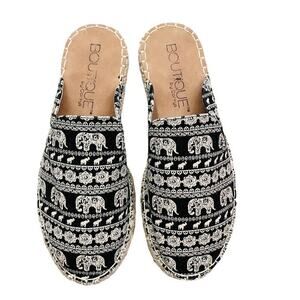 Boutique by Corky's Elephant Tan Black Slip On Shoes Size 7